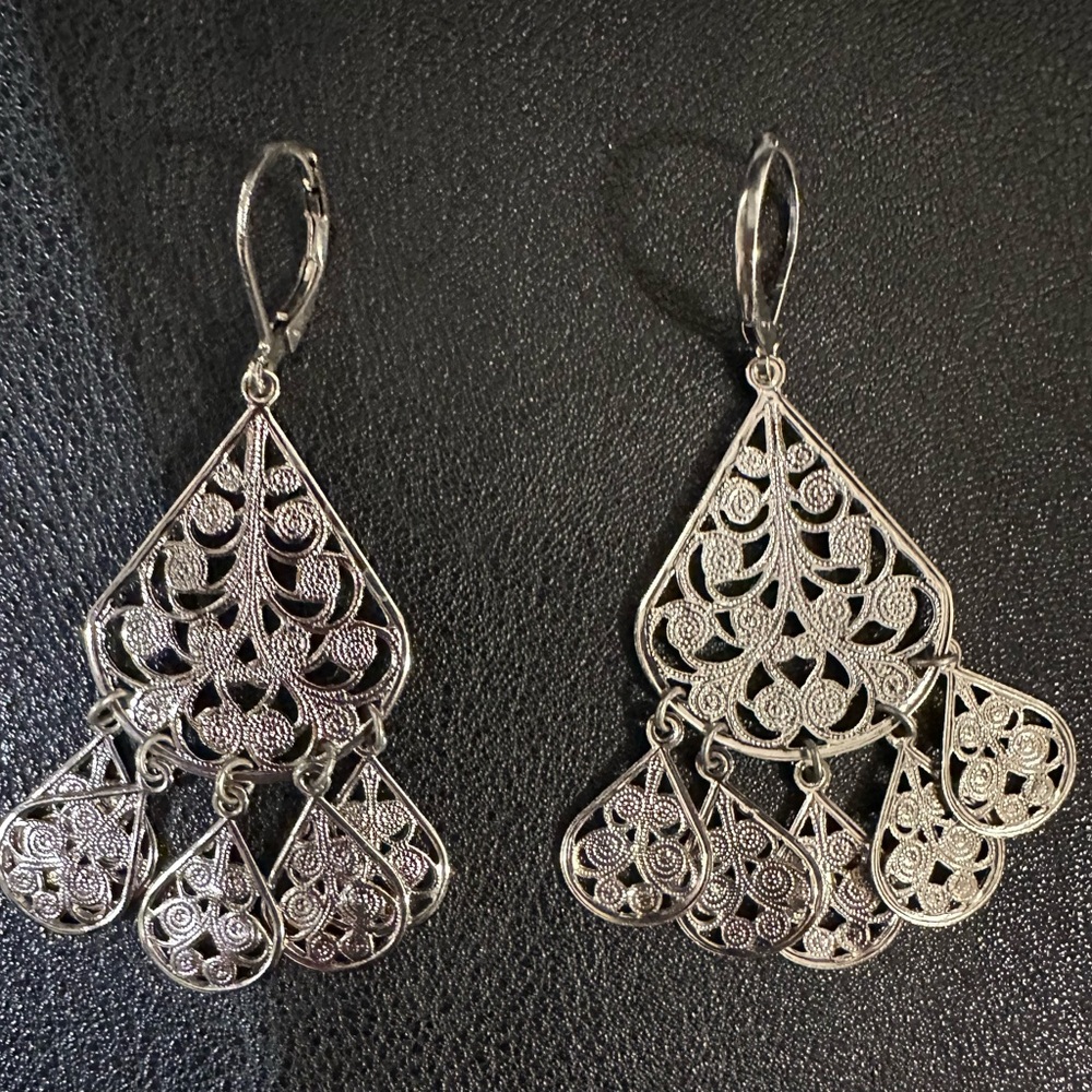 Anthropologie silver plated boho earrings, NWOT
